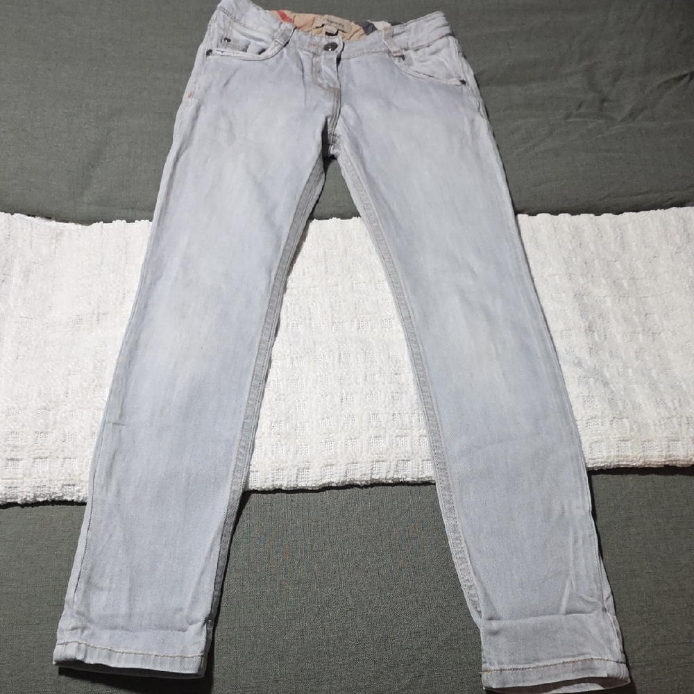 Burberry Girl's Light Gray Straight Leg Jeans